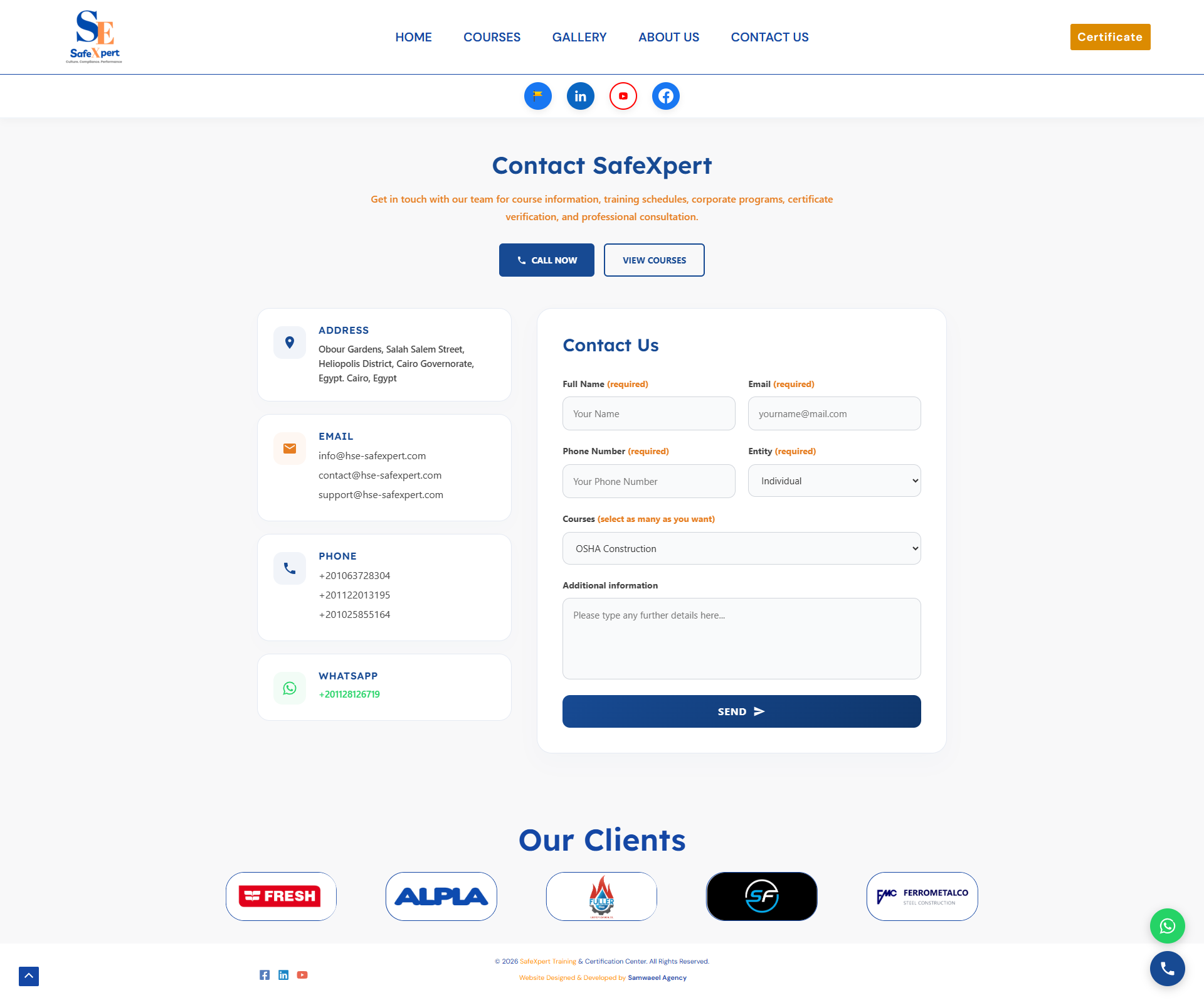 HSE Safexpert Contact